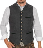 Men's Traditional Vest In Gray - detail