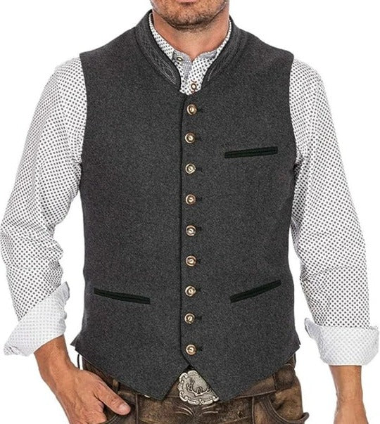 Men's Traditional Vest In Gray - detail