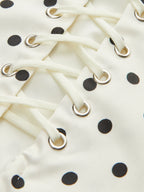 Polka Dot Lace-Up Back Dress detail