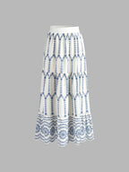 Printed sleeveless tie back skirt set