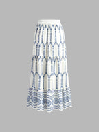 Printed sleeveless tie back skirt set