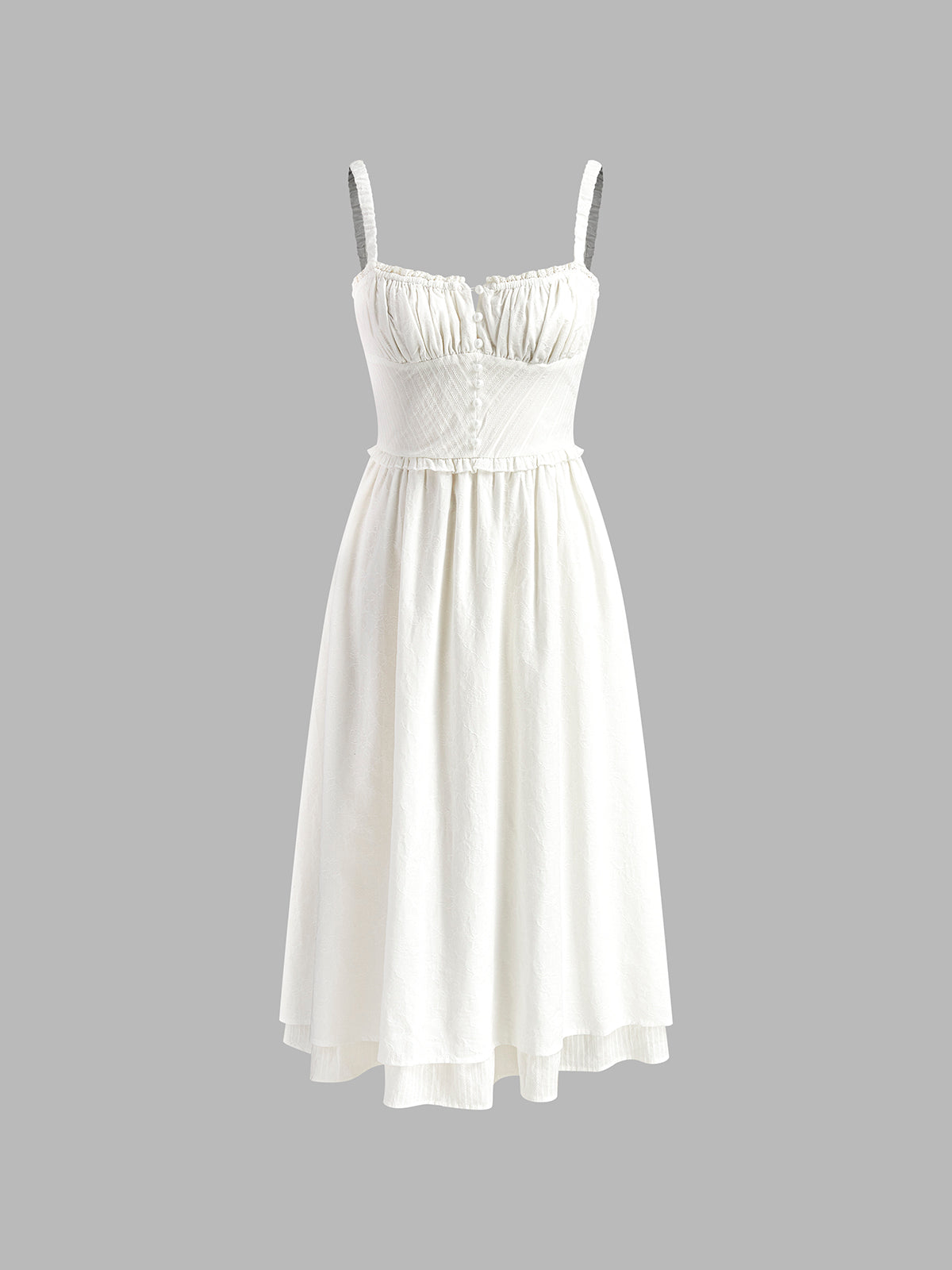 Ruffle Hem Cami Plain Midi Dress detail 4