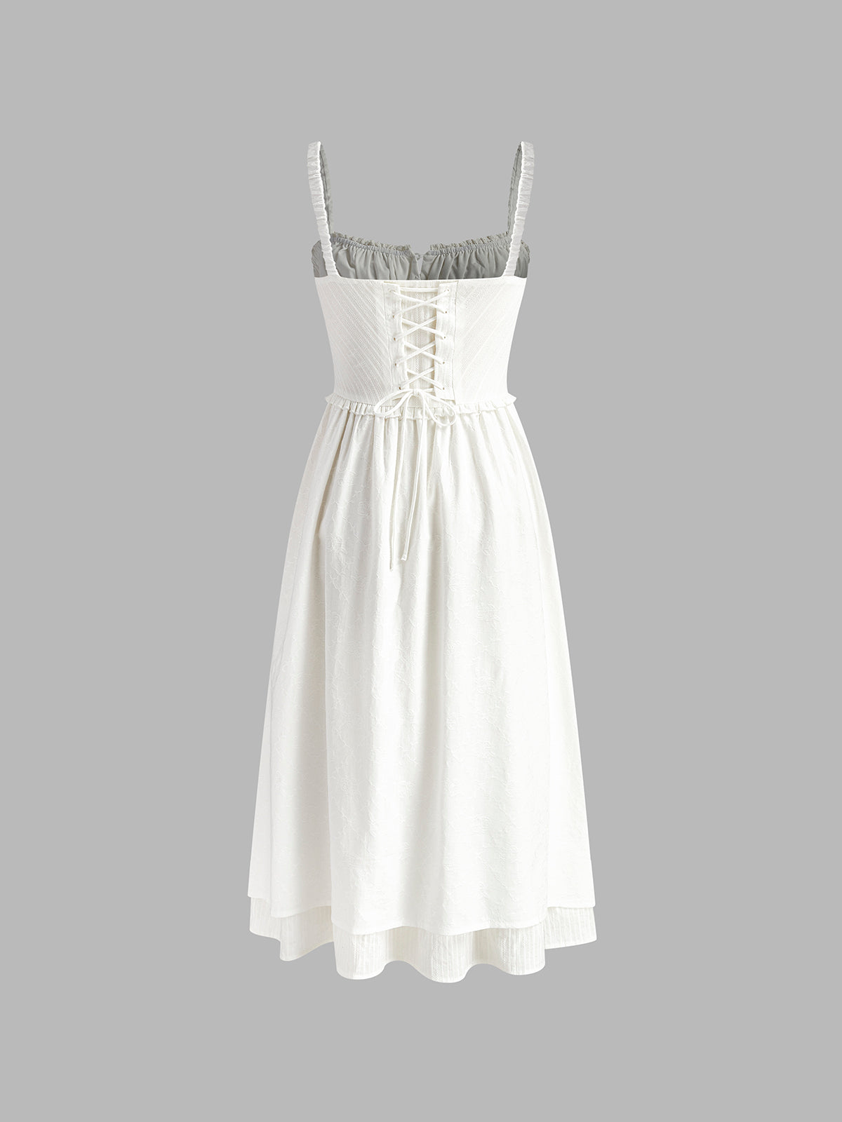 Ruffle Hem Cami Plain Midi Dress detail 5