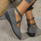 Samantha | Women's Wedge Heel Orthopedic Strap Shoes