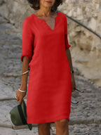 Delphine Dress Red