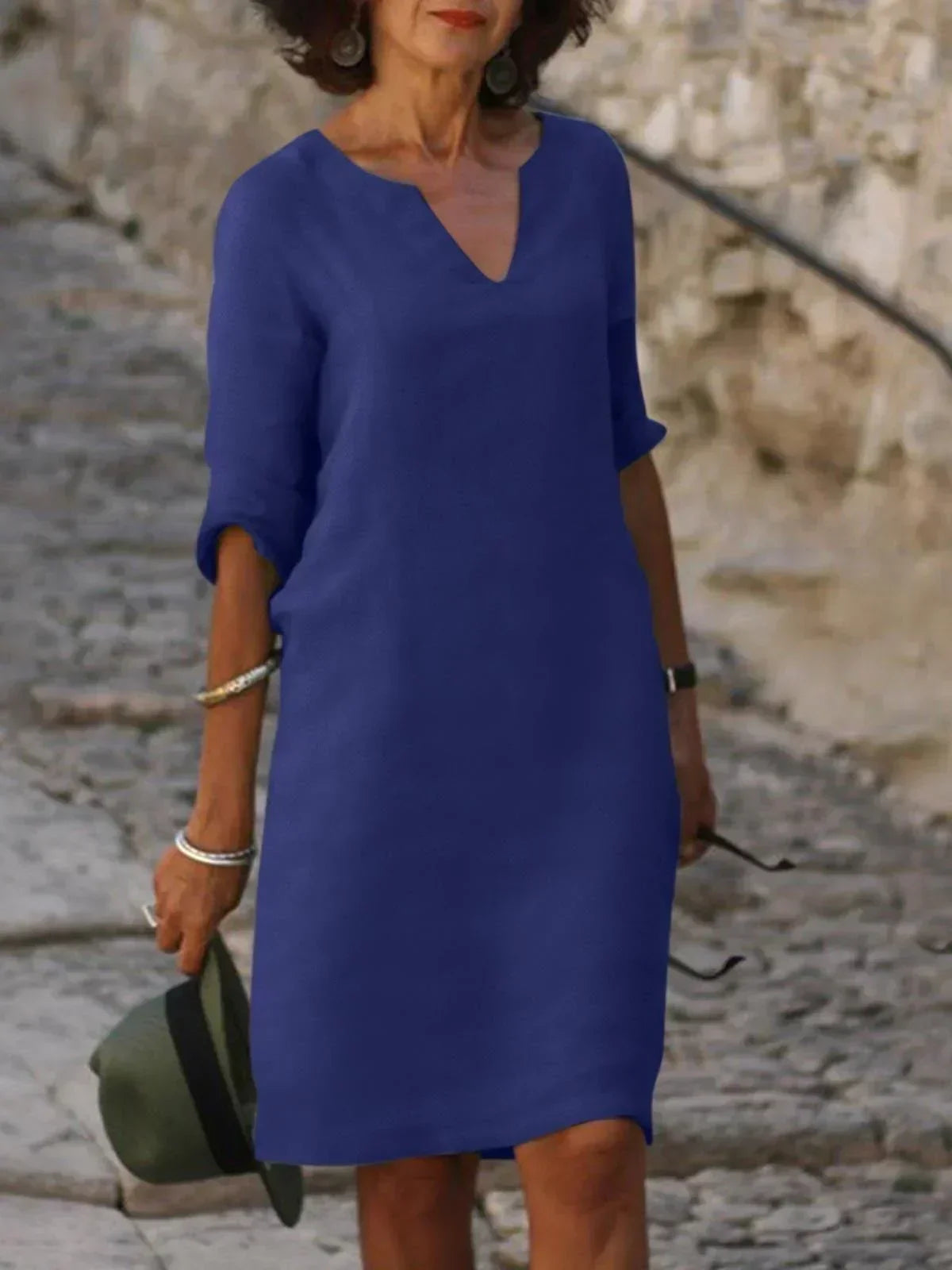 Delphine Dress Navy Blue