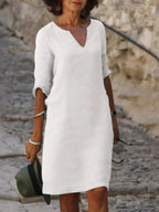 Delphine Dress White