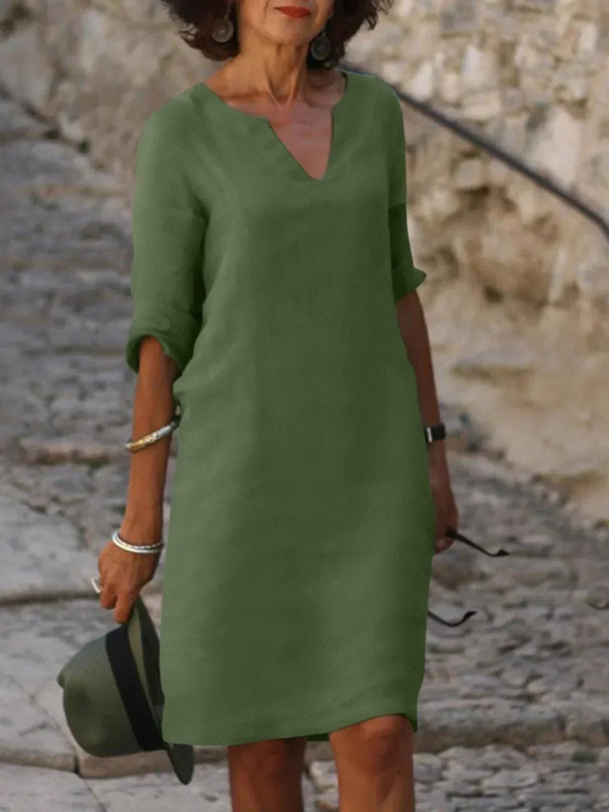 Delphine Dress Olive Green