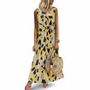 Women cotton printed maxi dress comfortable casual wear