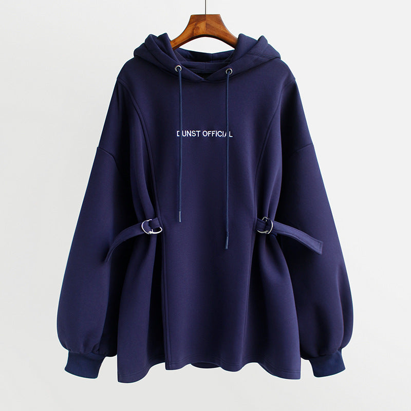Navy blue hoodie with 'UNST OFFICIAL' text on a white background