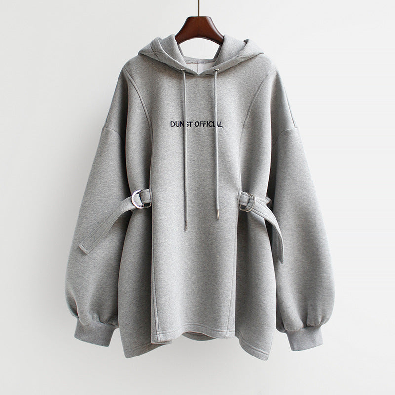 Gray hoodie with 'DUNST OFFICIAL' text on a white background