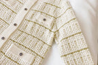 Women medium length knit cardigan casual loose fit sweater
