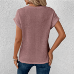 Women's Twist Front Waffle Knit Blouse