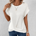Women's Twist Front Waffle Knit Blouse