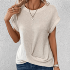 Women's Twist Front Waffle Knit Blouse