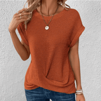 Women's Twist Front Waffle Knit Blouse