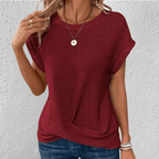 Women's Twist Front Waffle Knit Blouse