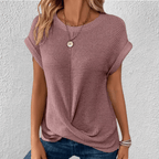 Women's Twist Front Waffle Knit Blouse
