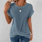Women's Twist Front Waffle Knit Blouse
