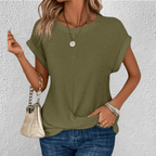 Women's Twist Front Waffle Knit Blouse