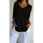 Women's V-Neck Linen Blouse