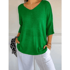 Women's V-Neck Linen Blouse