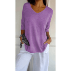 Women's V-Neck Linen Blouse