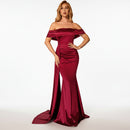 Womens high waist prom evening dress elegant strapless party dress